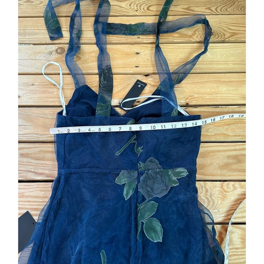 NWT Lulu's Ronny Kobo Floral Tie Shoulder Dress Size Small Women’s Navy - Picture 7 of 7